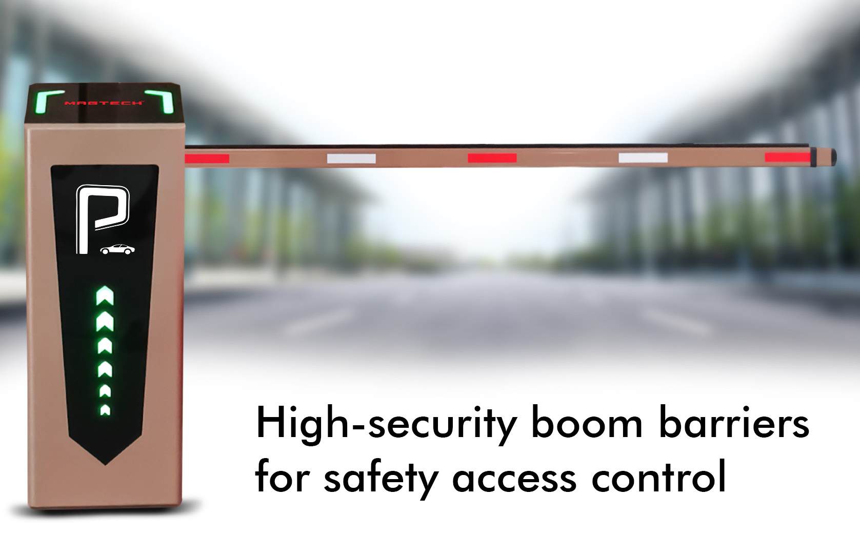 High-security boom barrier entry